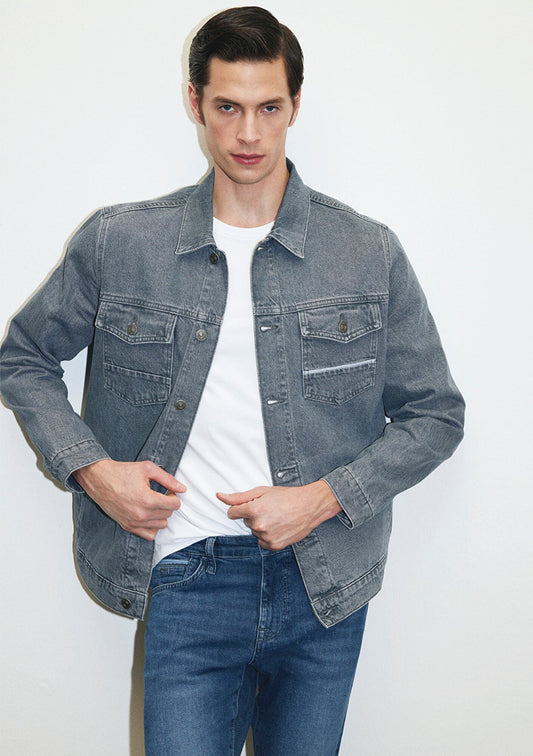 Loran Cloudy Grey Premium Blue Jean Jacket