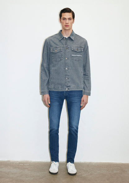 Loran Cloudy Grey Premium Blue Jean Jacket