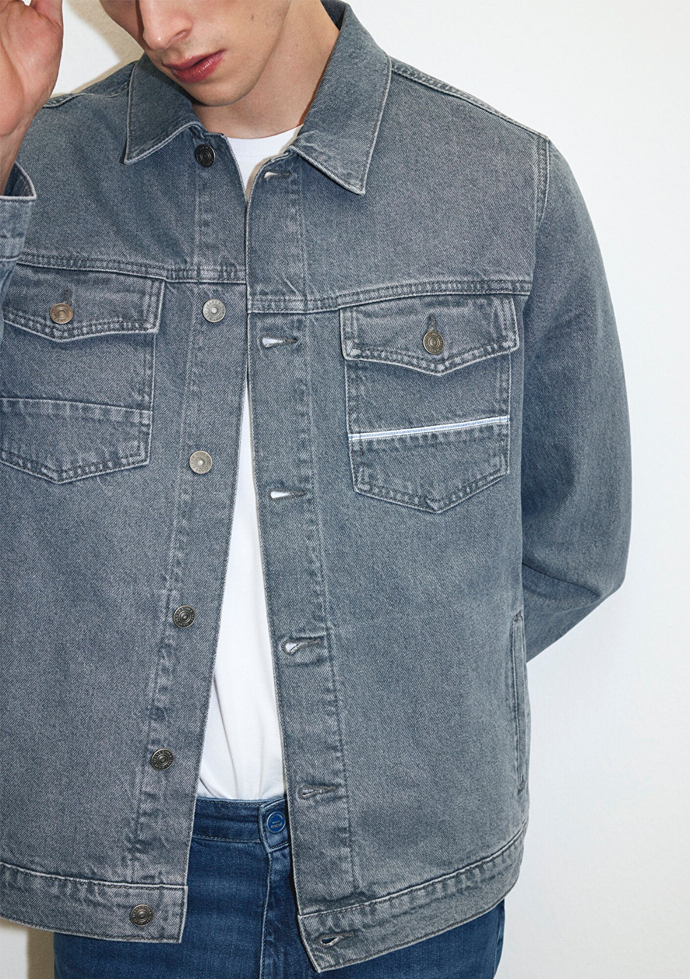 Loran Cloudy Grey Premium Blue Jean Jacket