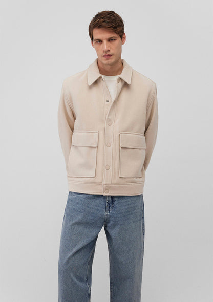 Beige Wool Blend Coat