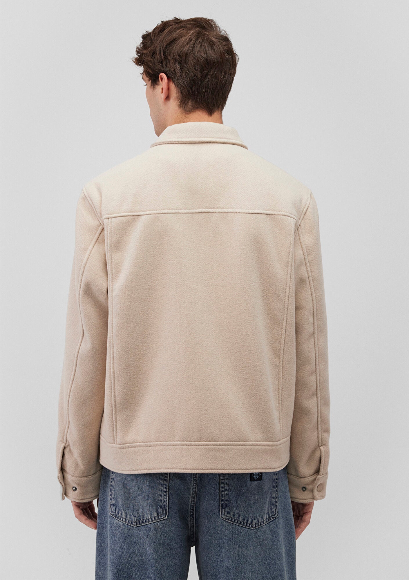 Beige Wool Blend Coat