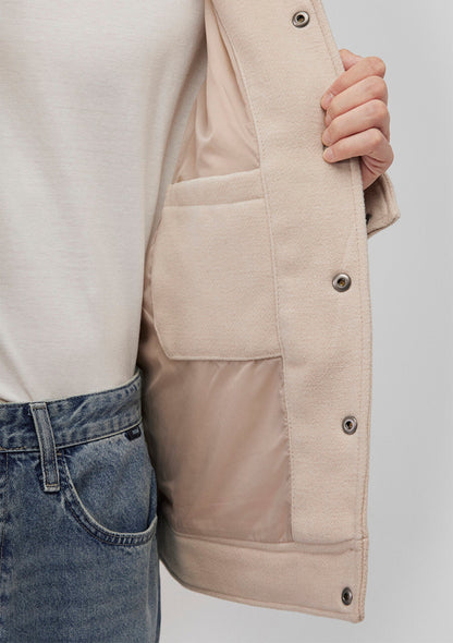 Beige Wool Blend Coat