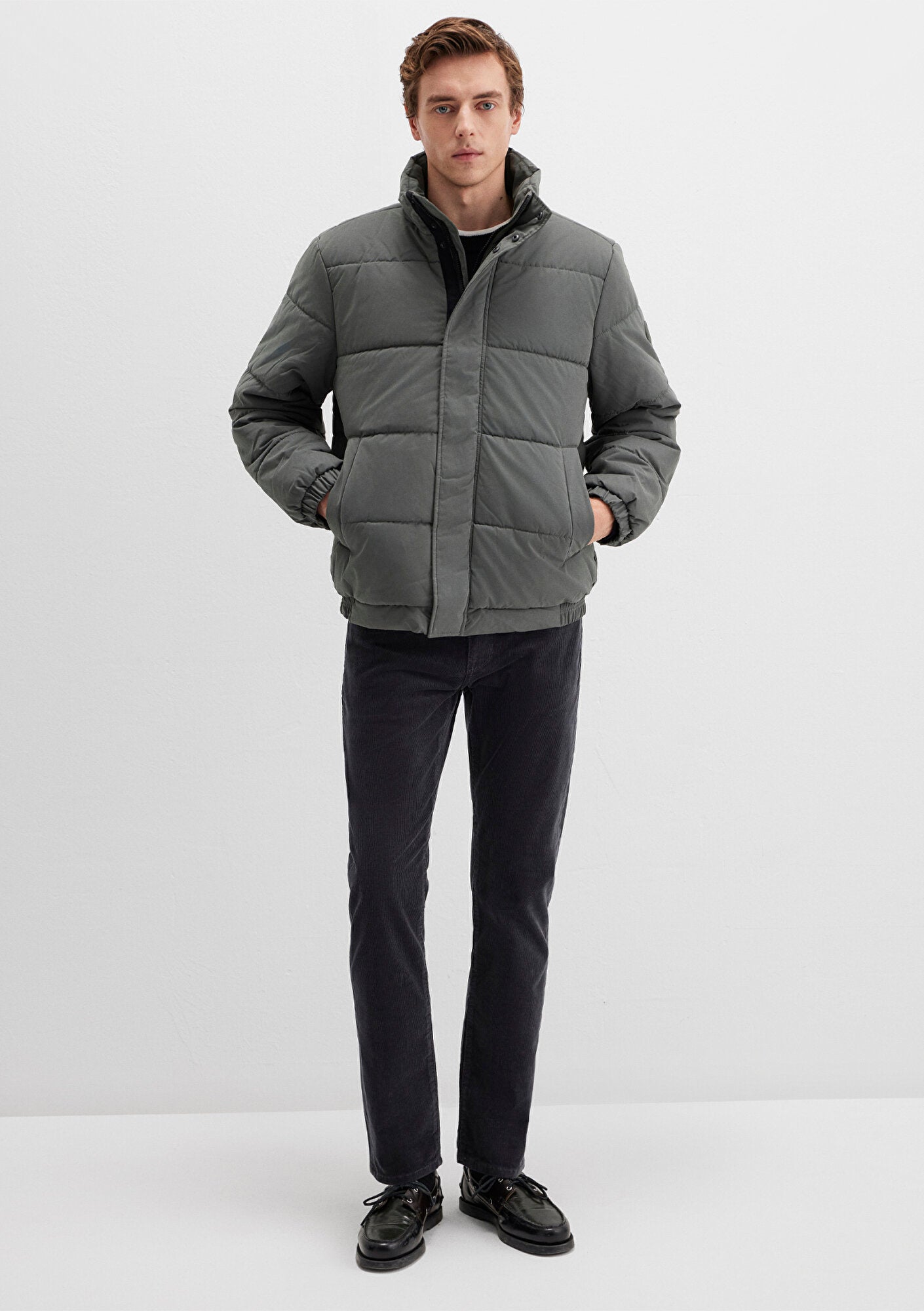 High Collar Green Jacket