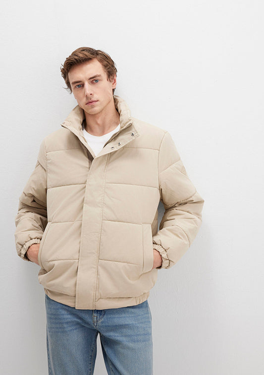 High Collar Beige Jacket