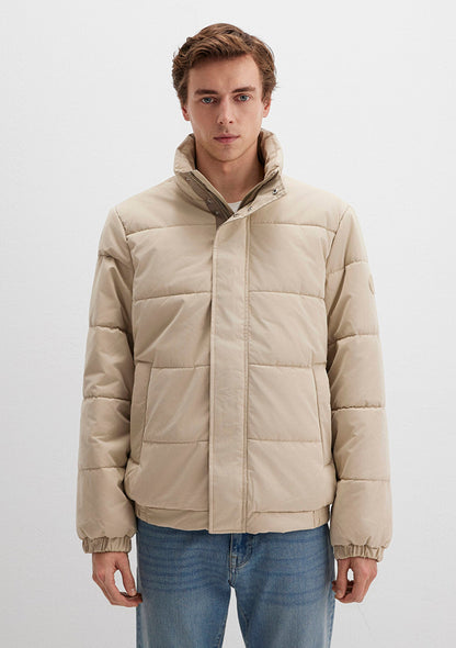 High Collar Beige Jacket