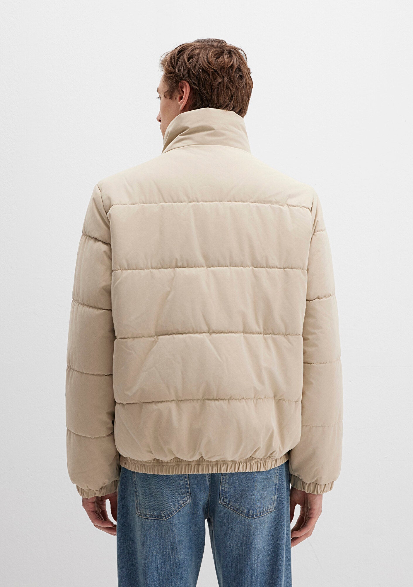 High Collar Beige Jacket