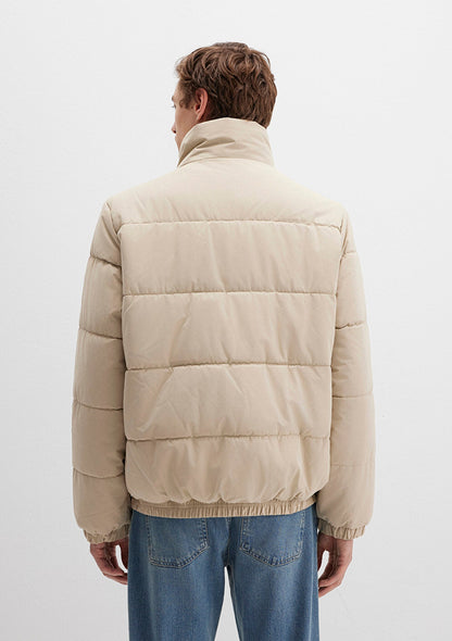 High Collar Beige Jacket