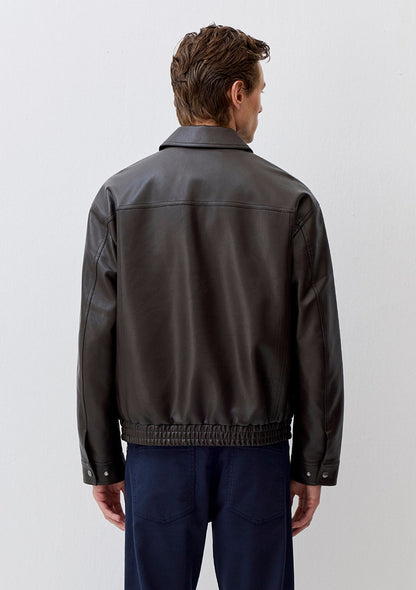 Brown Faux Leather Jacket