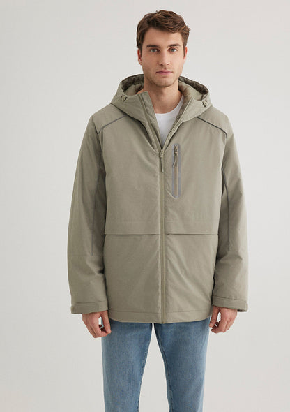 Hooded Khaki Jacket
