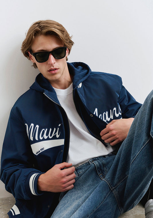 Mavi Jean Printed Navy College Jacket