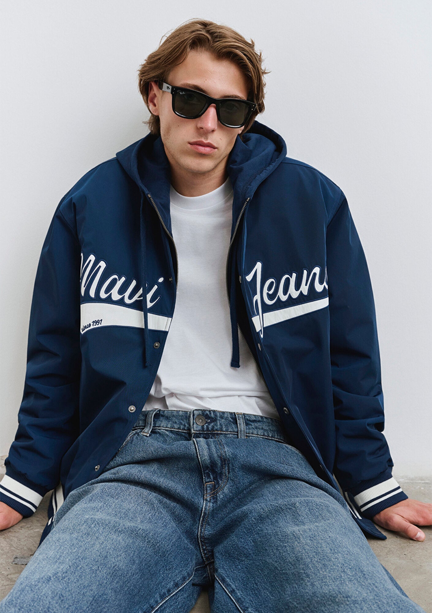 Mavi Jean Printed Navy College Jacket