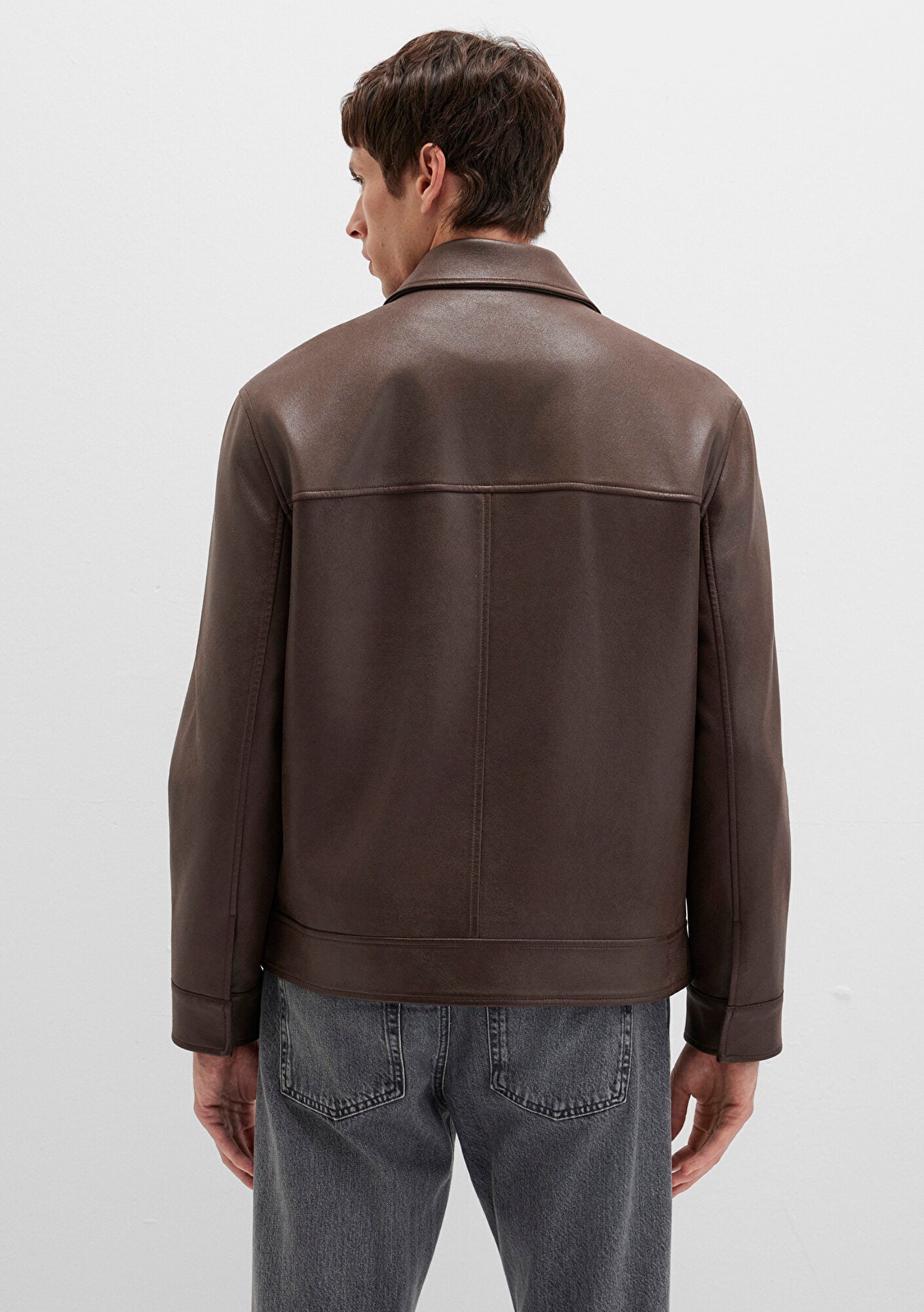 Brown Faux Leather Jacket