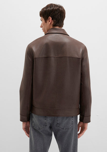 Brown Faux Leather Jacket