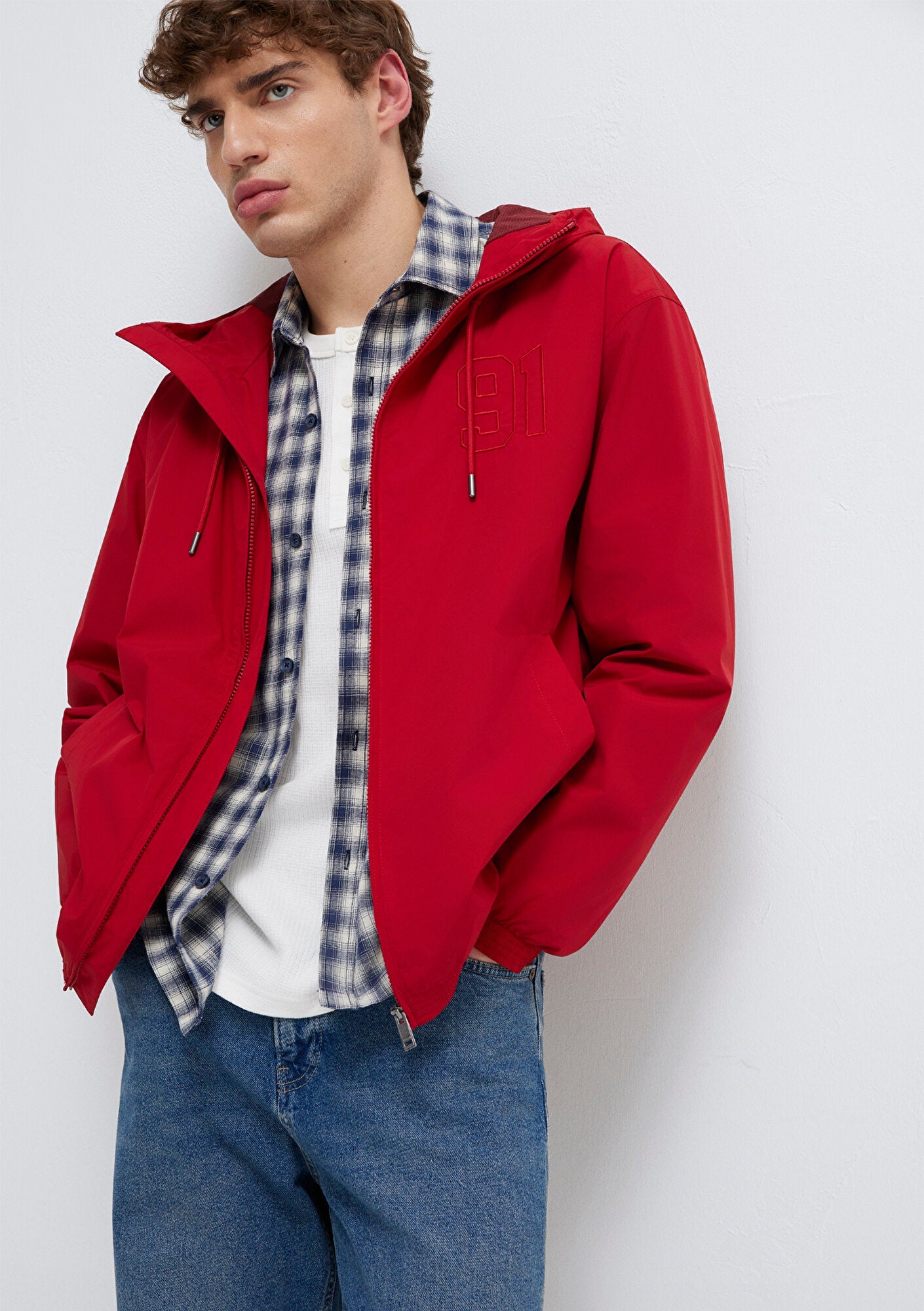 MVJNS Printed Red Jacket