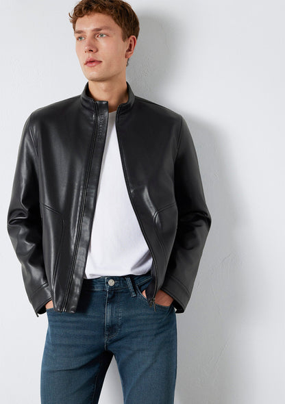 Black Faux Leather Jacket