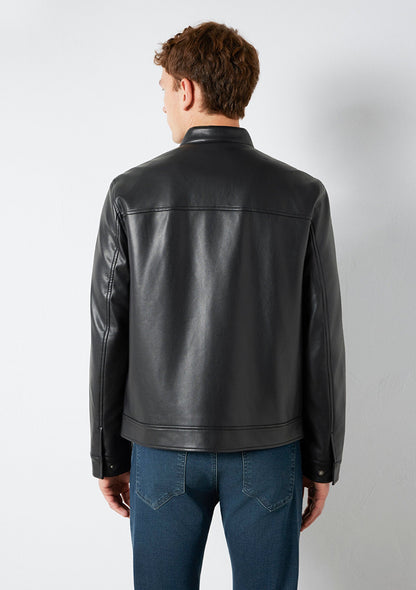 Black Faux Leather Jacket