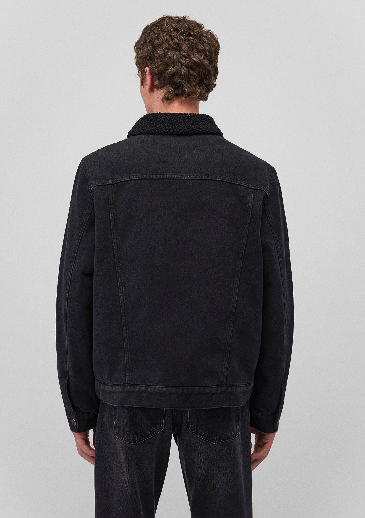 Zander Black Sherpa Classic Denim Jean Jacket