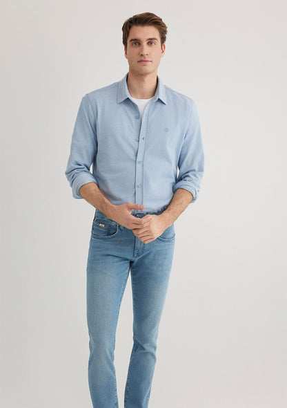 Blue Knit Shirt