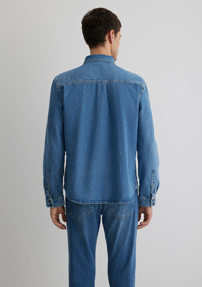 Roy Vintage Blue Lux Black Jean Shirt