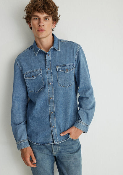 Ted Mid Blue Denim Jean Shirt