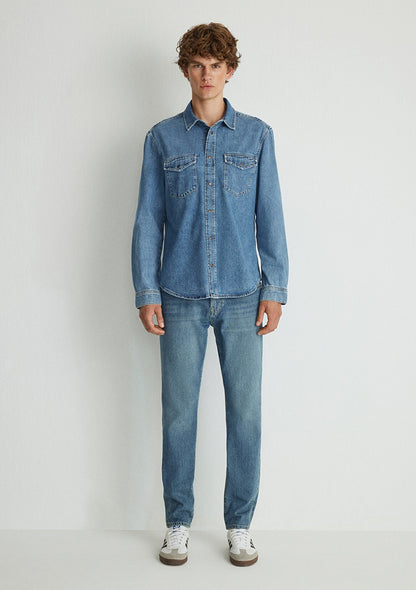 Ted Mid Blue Denim Jean Shirt