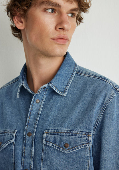 Ted Mid Blue Denim Jean Shirt