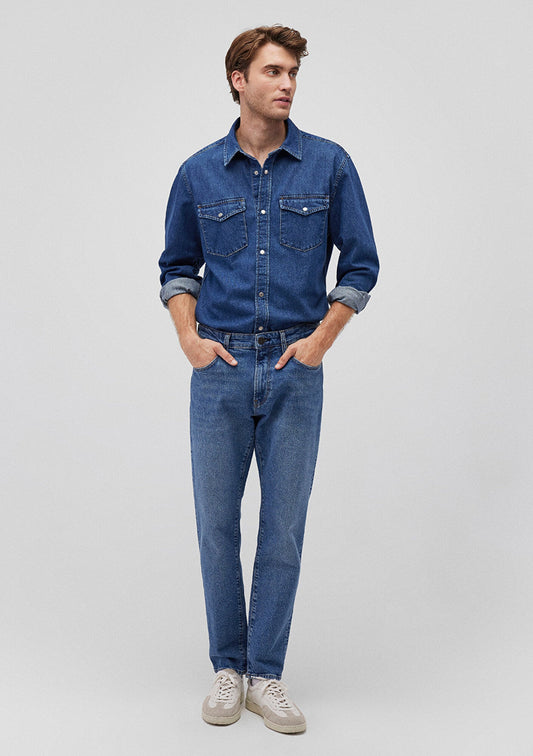 Ted Dark Brushed Denim Jean Shirt
