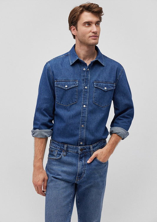 Ted Dark Brushed Denim Jean Shirt
