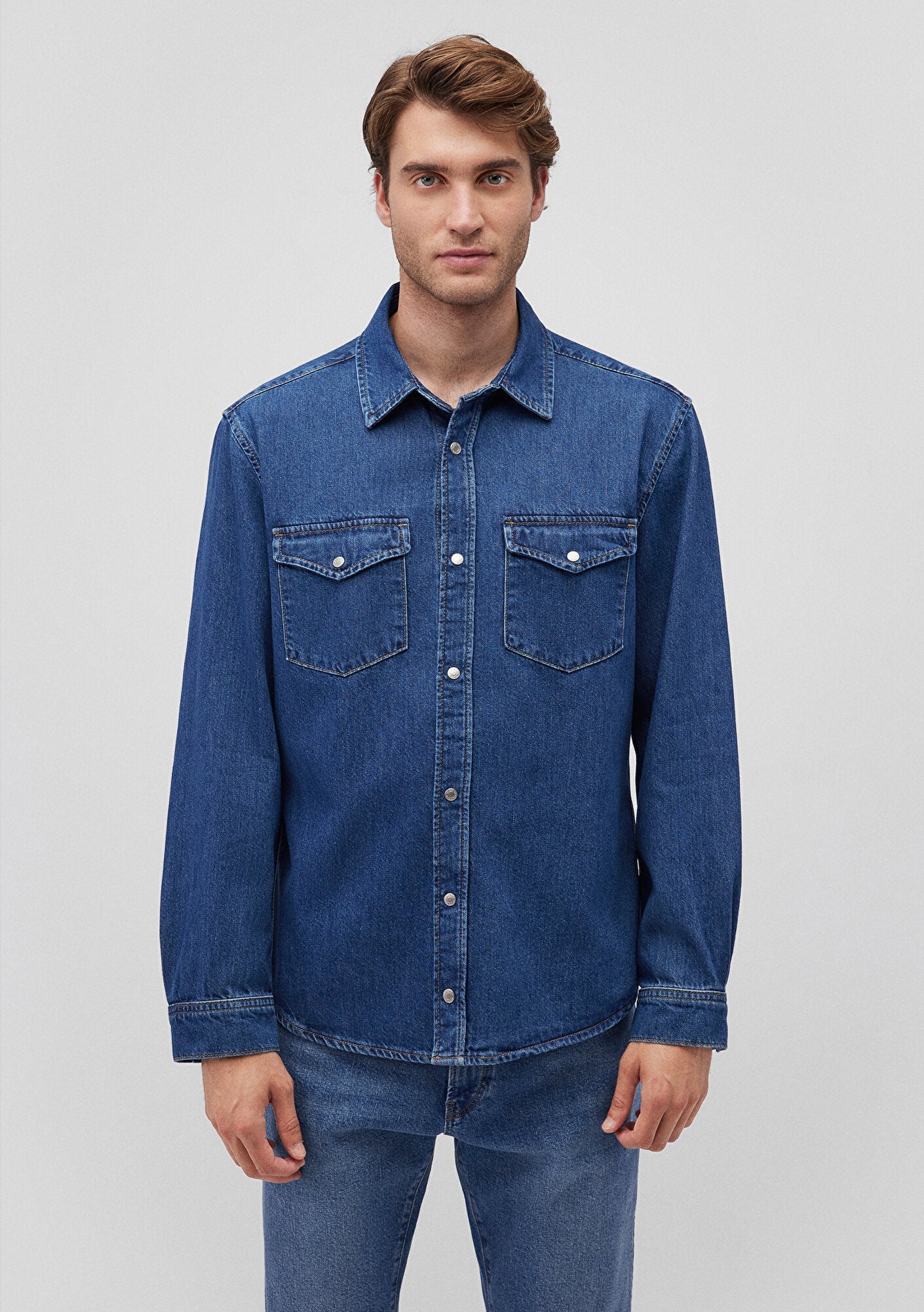 Ted Dark Brushed Denim Jean Shirt