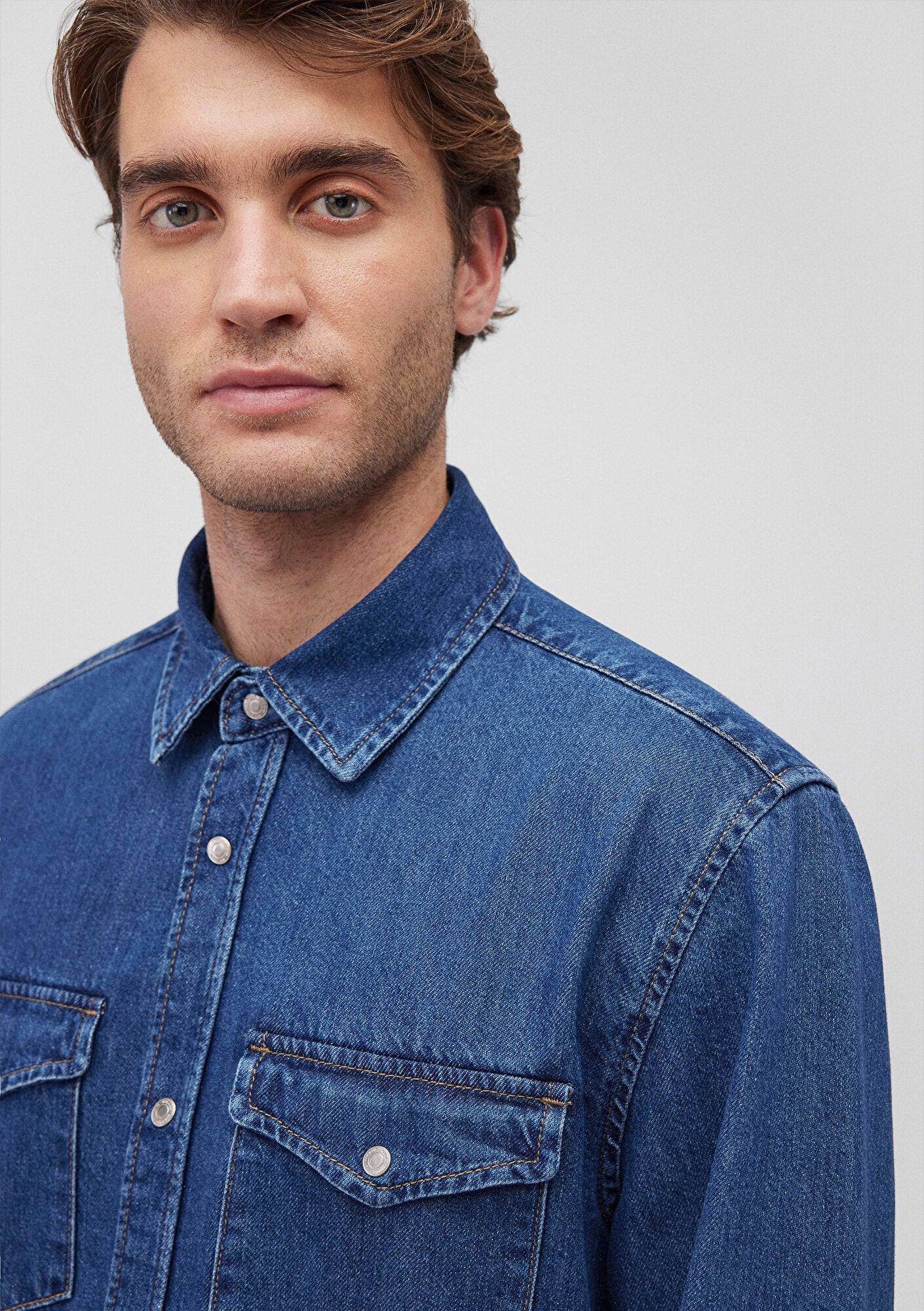 Ted Dark Brushed Denim Jean Shirt