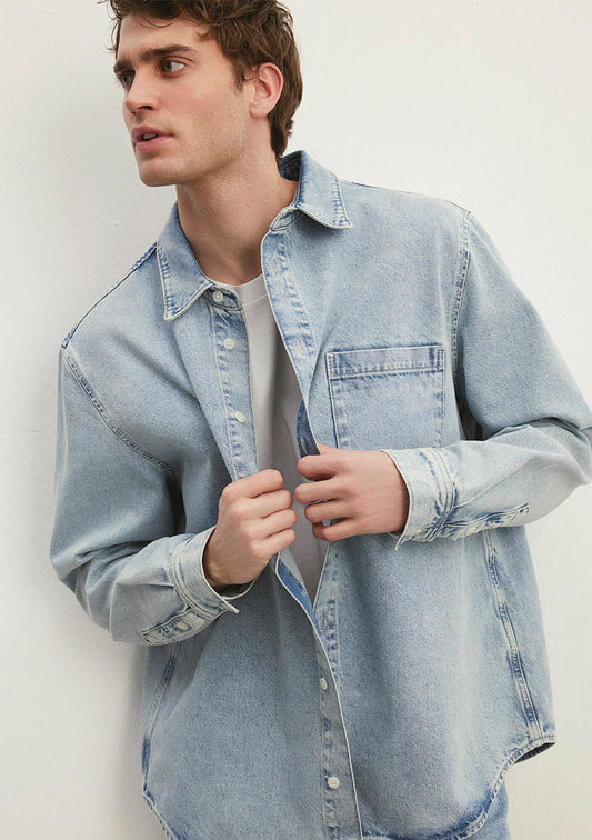 Dillon Faded Blue Denim Jean Shirt