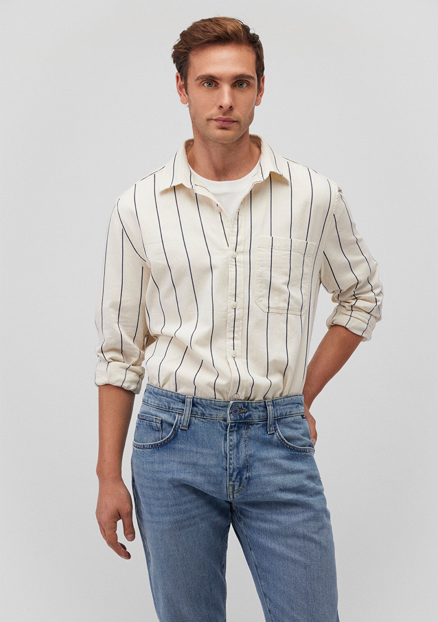 Navy Striped Shirt