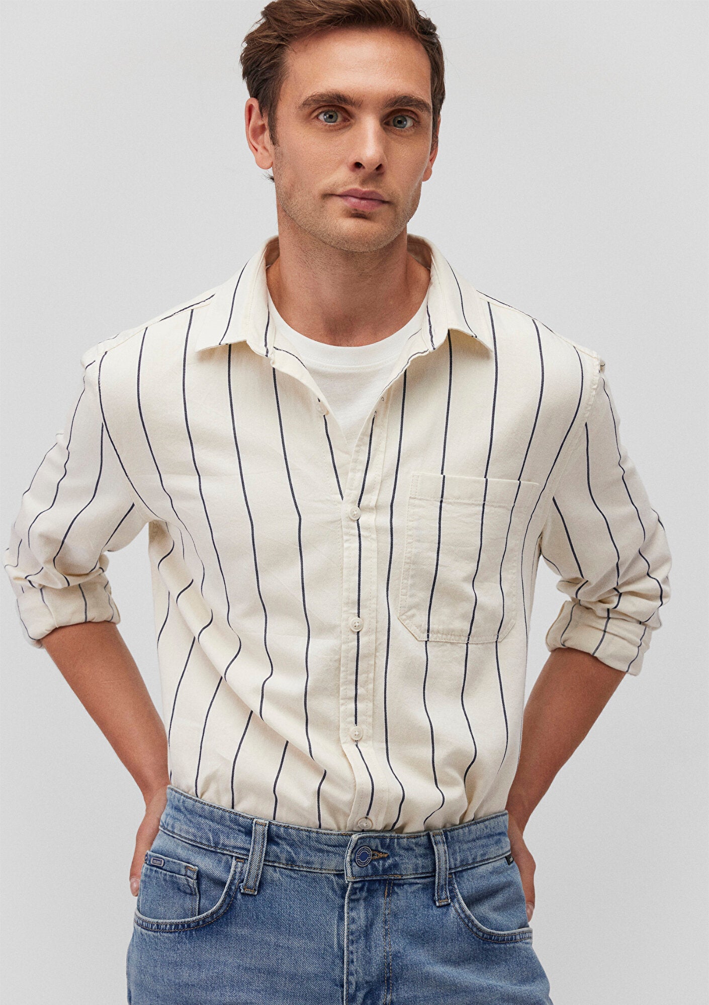Navy Striped Shirt