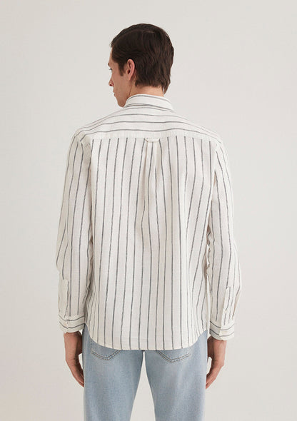 Linen Mix Striped Shirt
