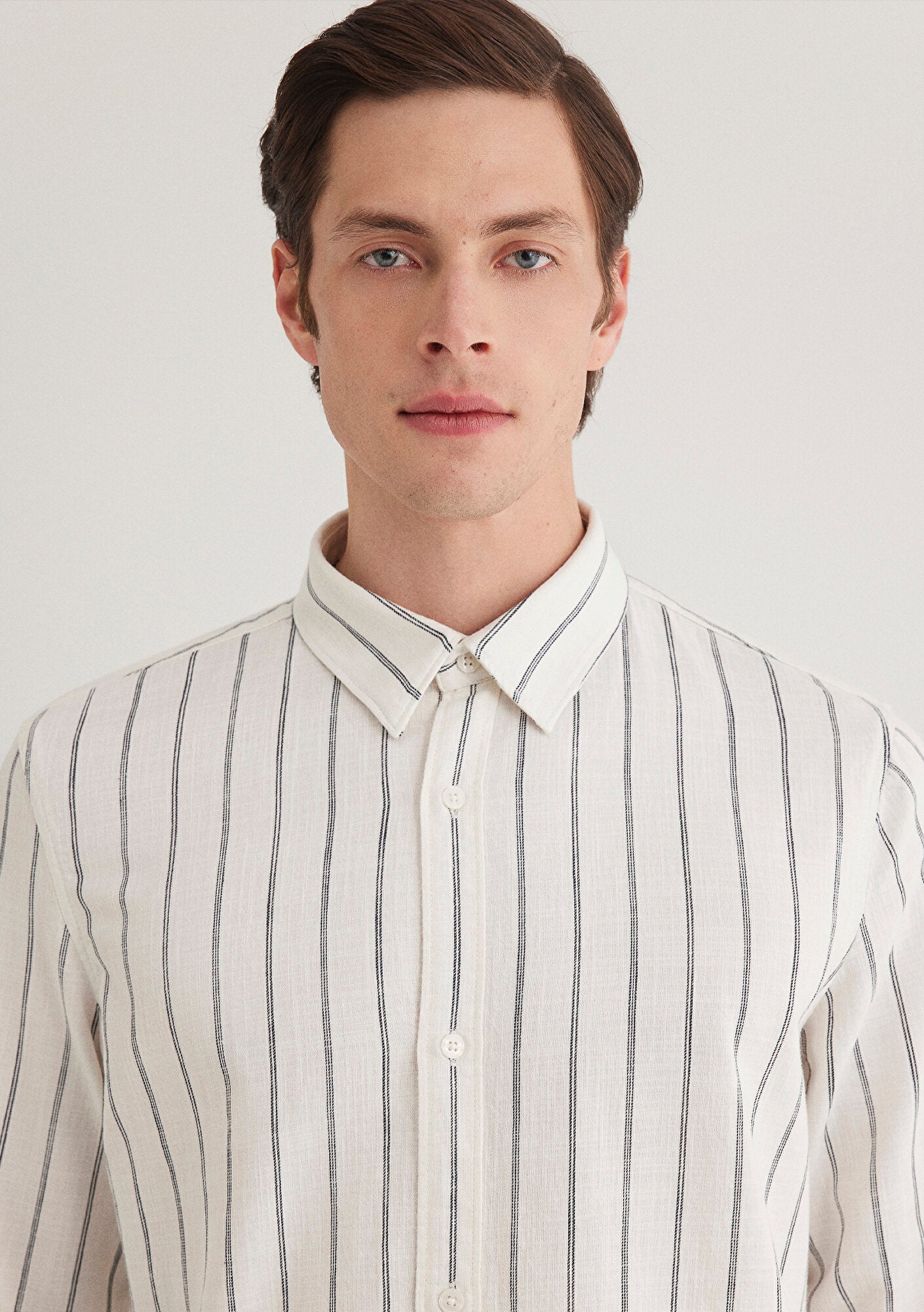 Linen Mix Striped Shirt
