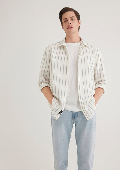 Khaki Striped Shirt