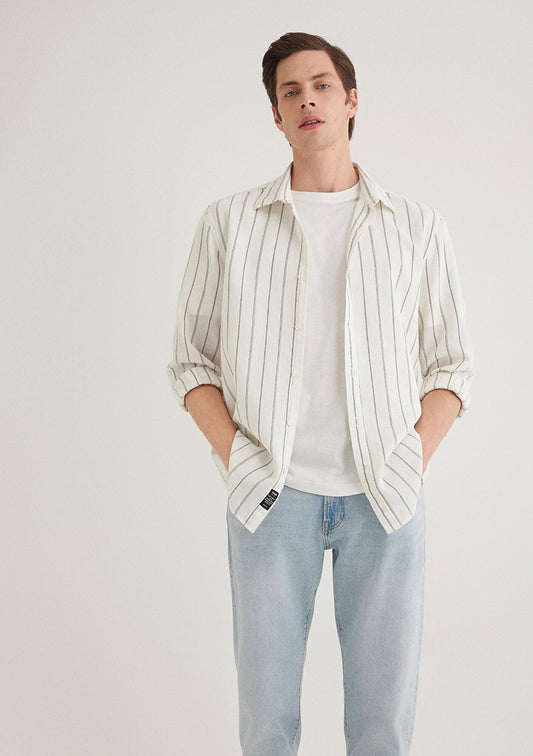 Khaki Striped Shirt