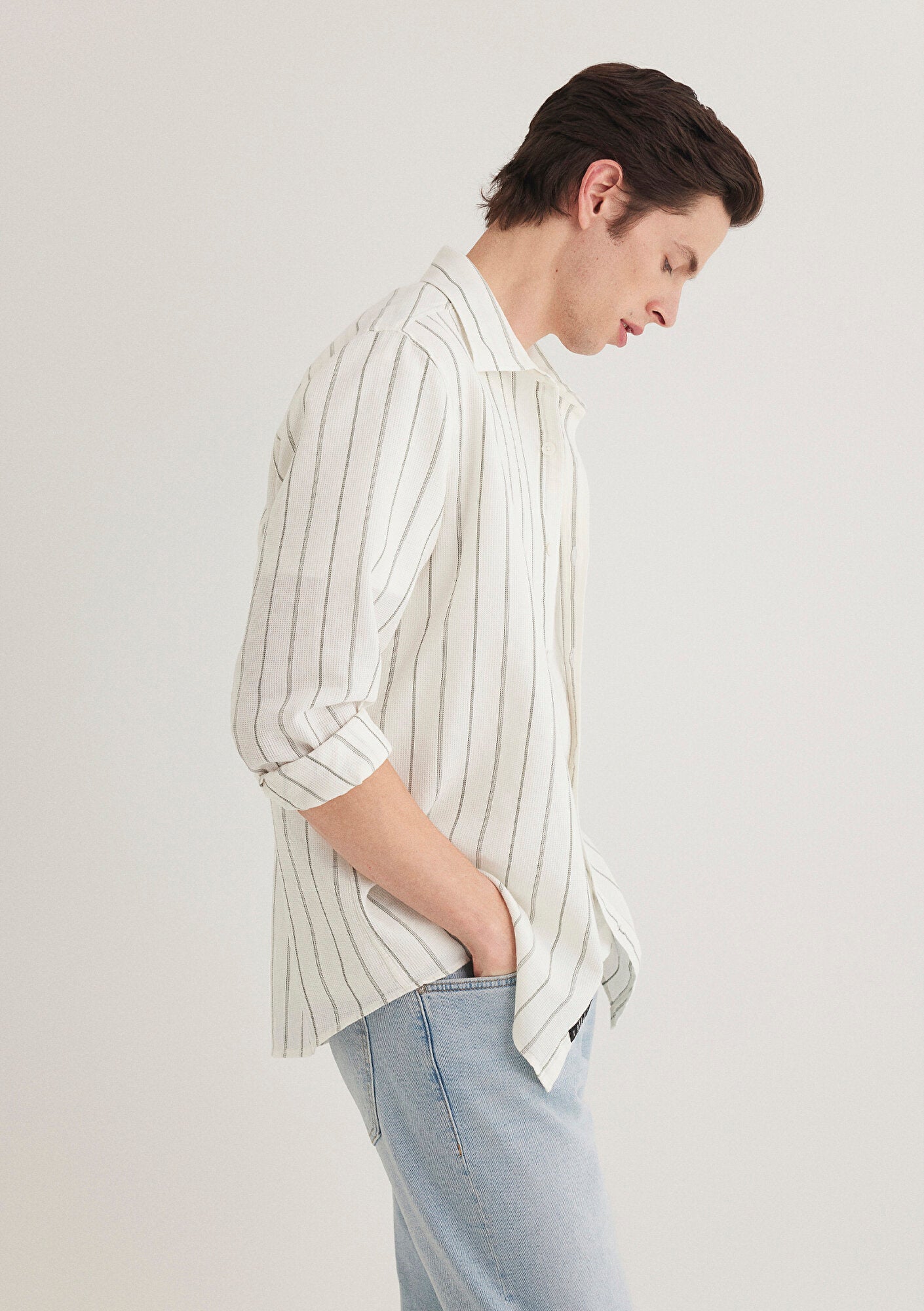 Khaki Striped Shirt