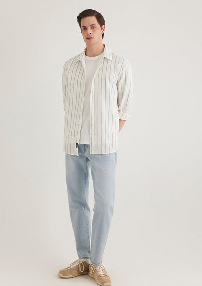 Khaki Striped Shirt