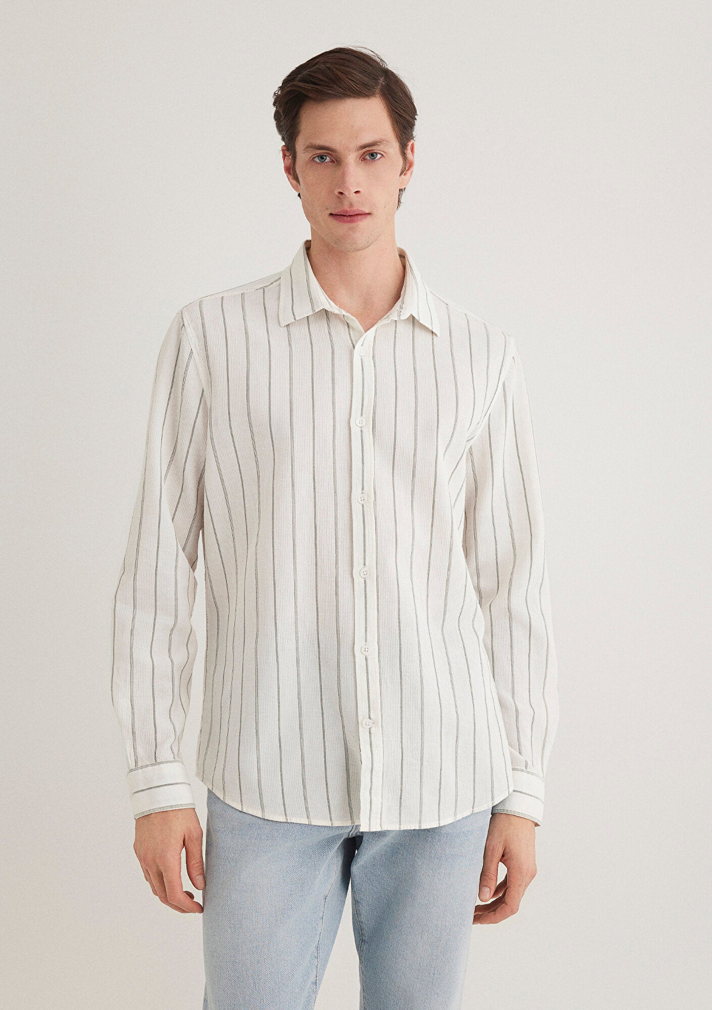 Khaki Striped Shirt