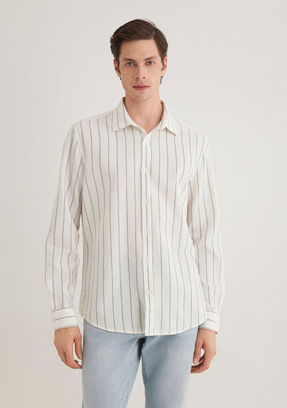 Khaki Striped Shirt