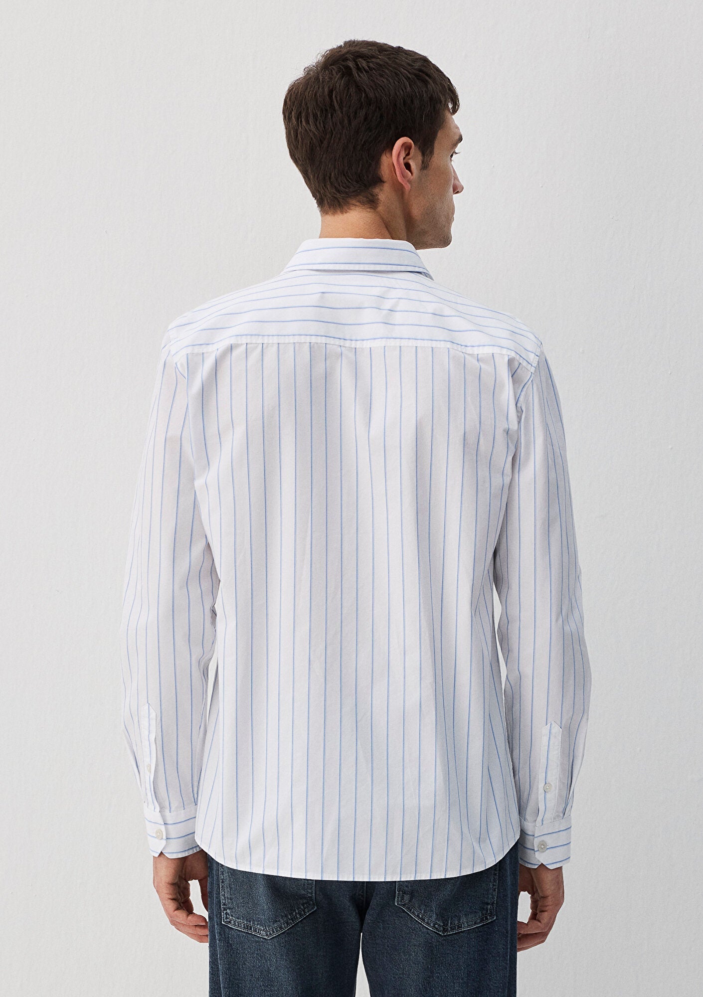 Blue Striped White Shirt