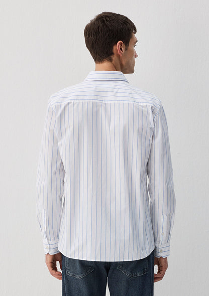 Blue Striped White Shirt