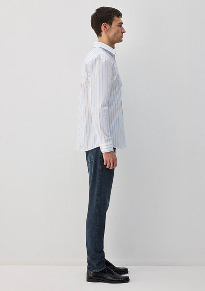 Blue Striped White Shirt