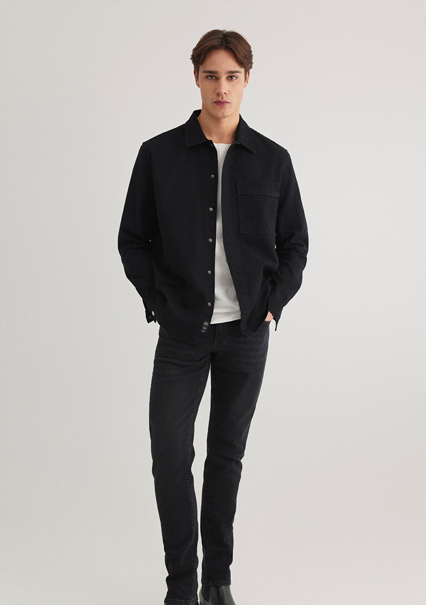 Black Shirt with Pocket Details