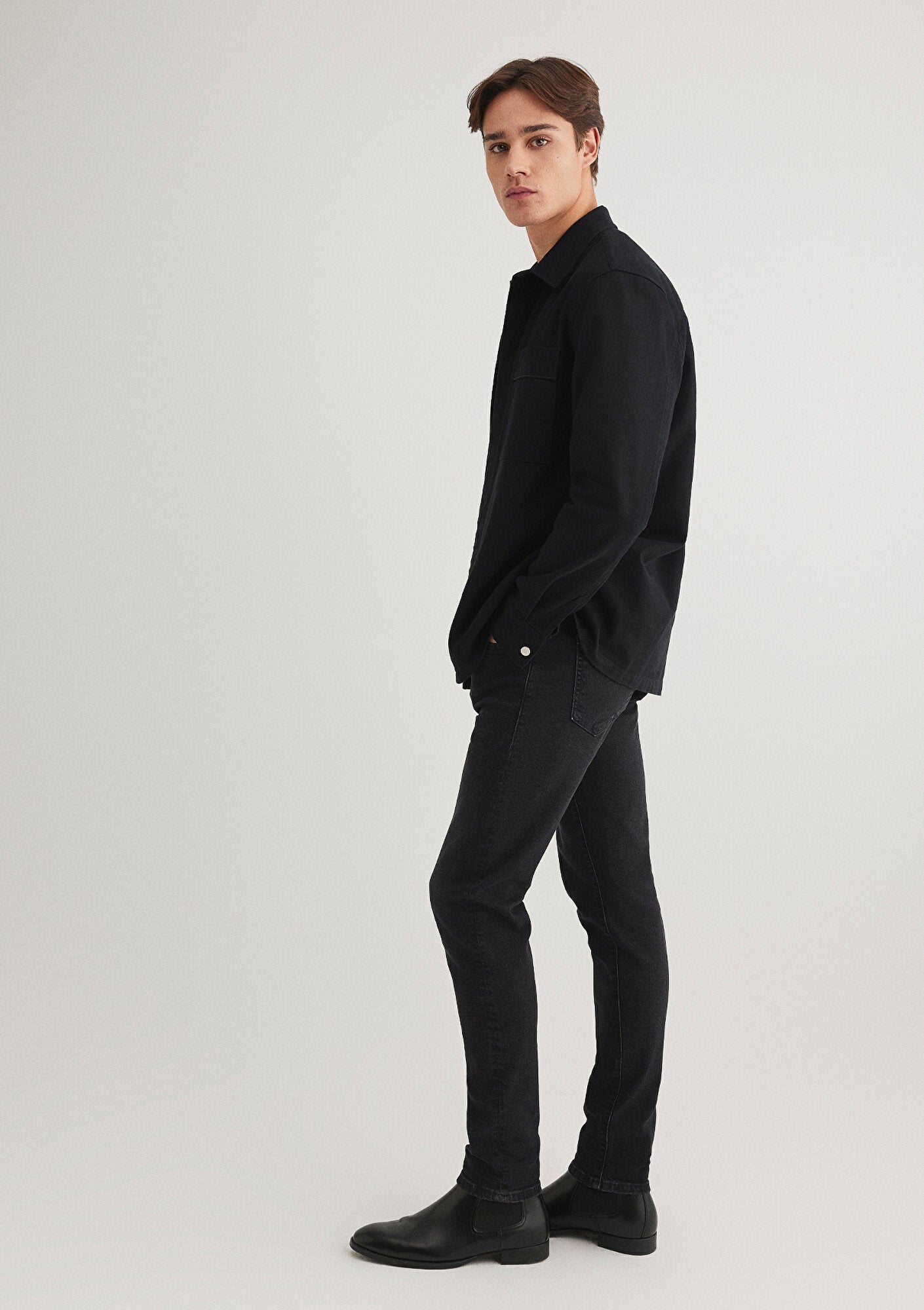 Black Shirt with Pocket Details