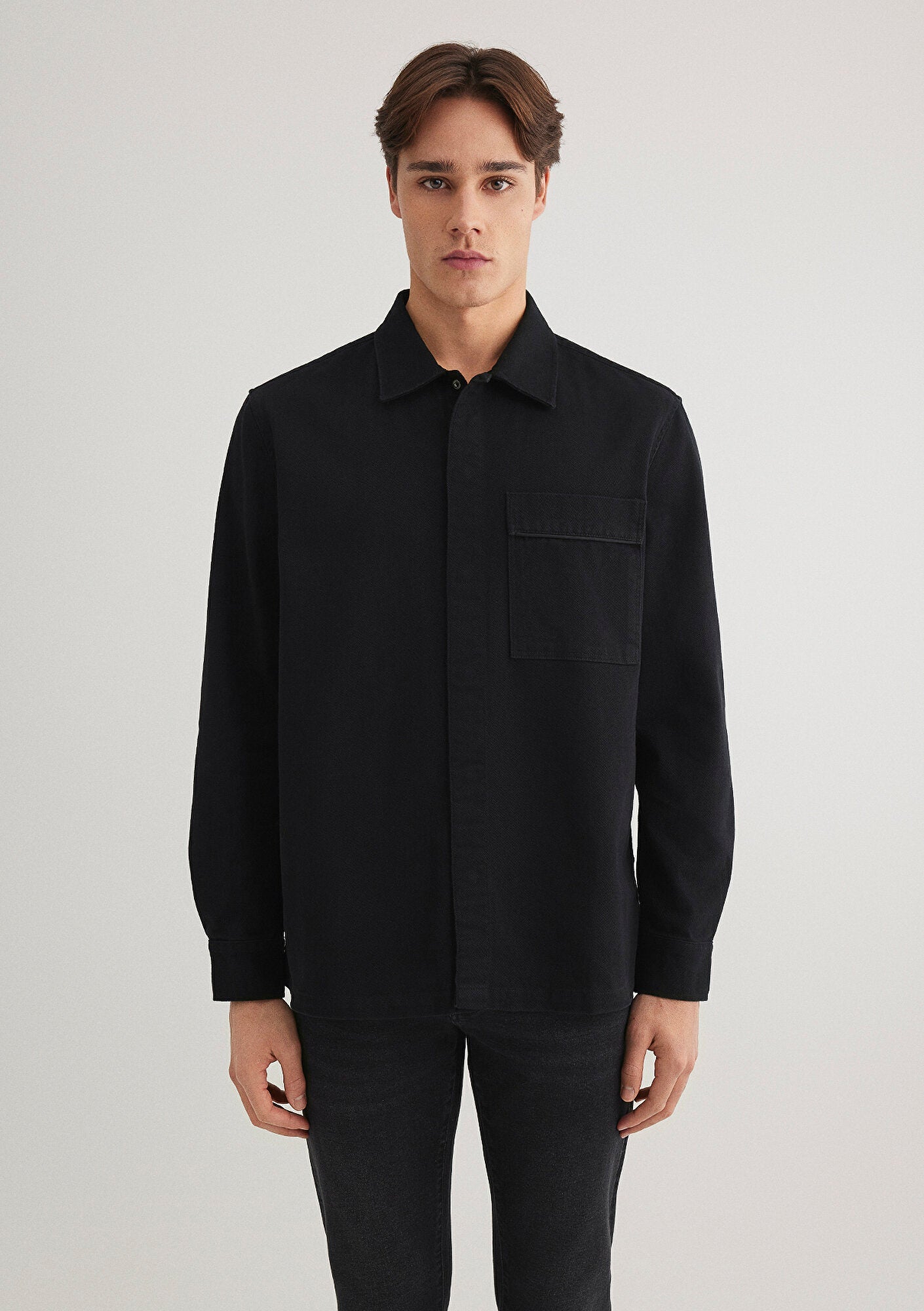 Black Shirt with Pocket Details
