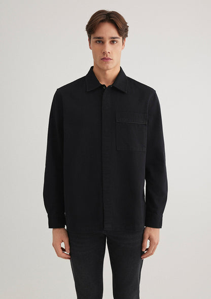 Black Shirt with Pocket Details