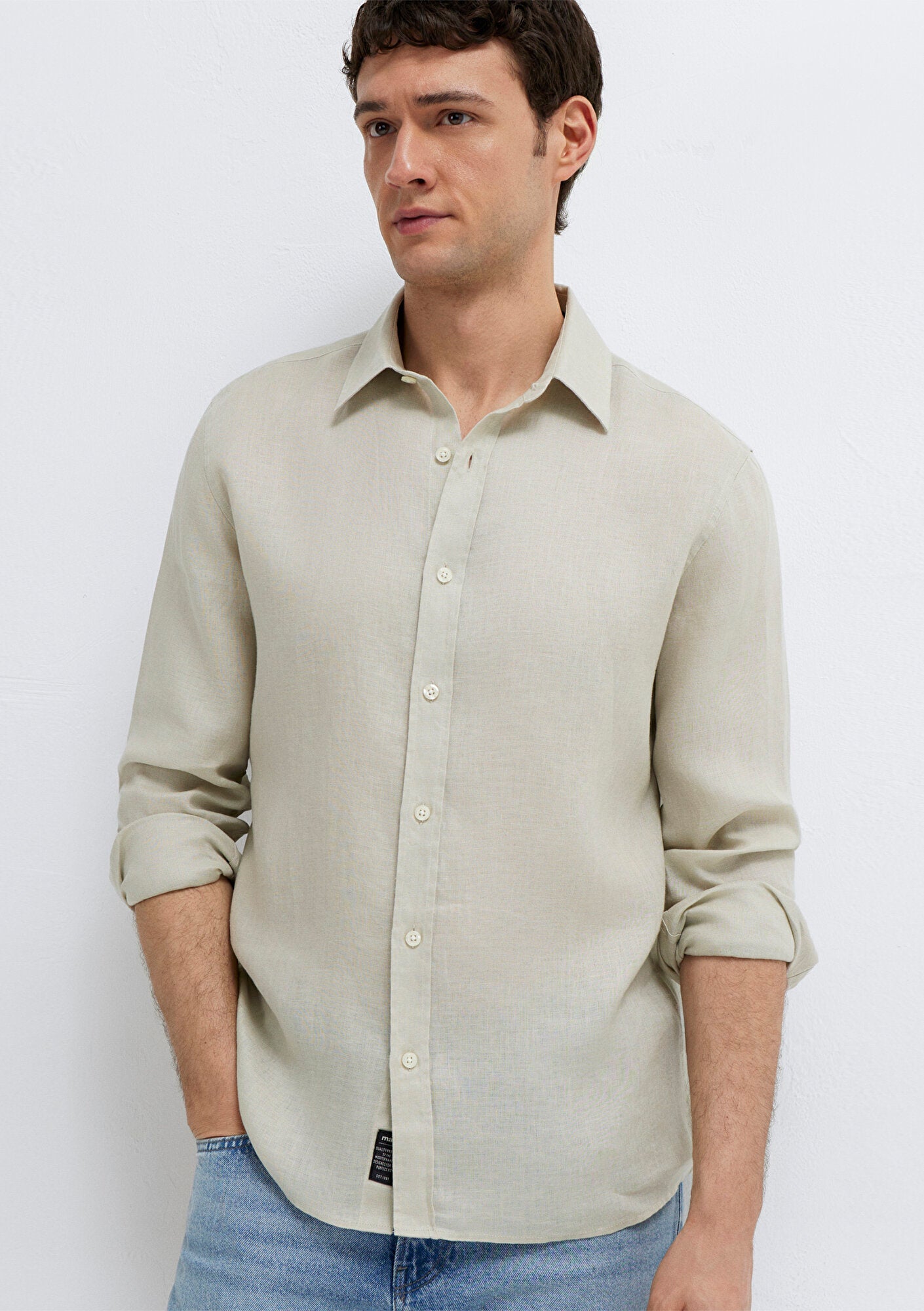 Linen Mix Beige Shirt