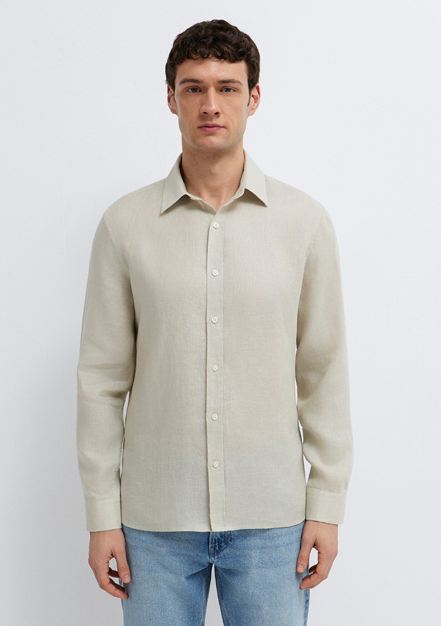 Linen Mix Beige Shirt